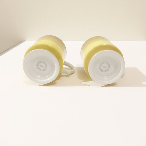 Set of 2 Holt Howard striped pedestal coffee mugs dated 1966 Made in Japan MCM - Picture 6 of 7